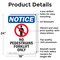 Signmission No Pedestrians Forklift, 18 in W x Rectangle, Aluminum OS-2PACK-NS-A-1824-V-14725 - alternate 6